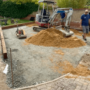 driveway and sleepers levelling