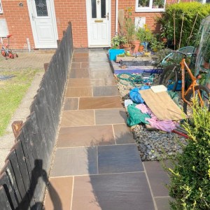 landscaping sandstone paved path project norwich
