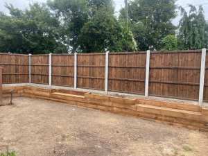 norfolk landscaping project fencing and raised wall