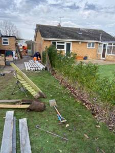 stowmarket landscaping project fencing before